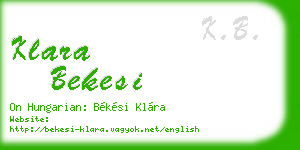 klara bekesi business card